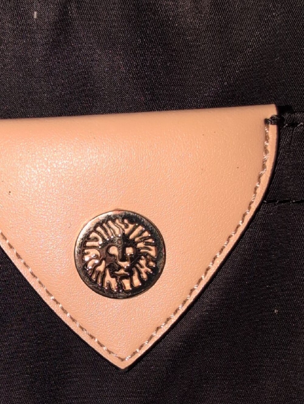 Black Anne Klein Tote Bag with Tan Handles  And trim - Picture 2 of 16